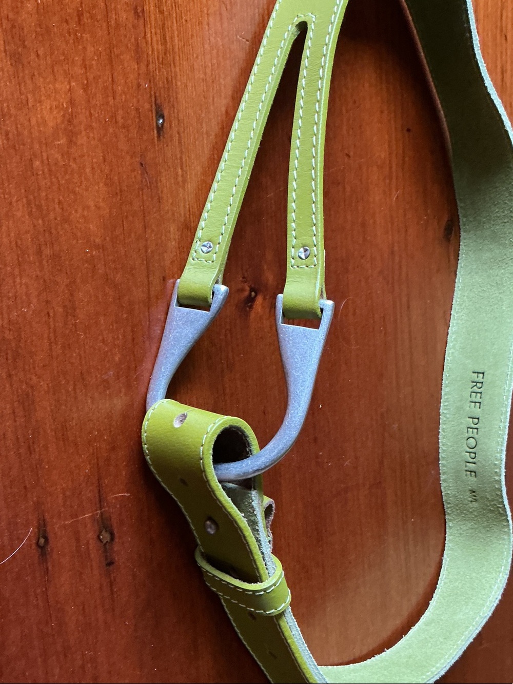 Beautiful green suede and leather belt